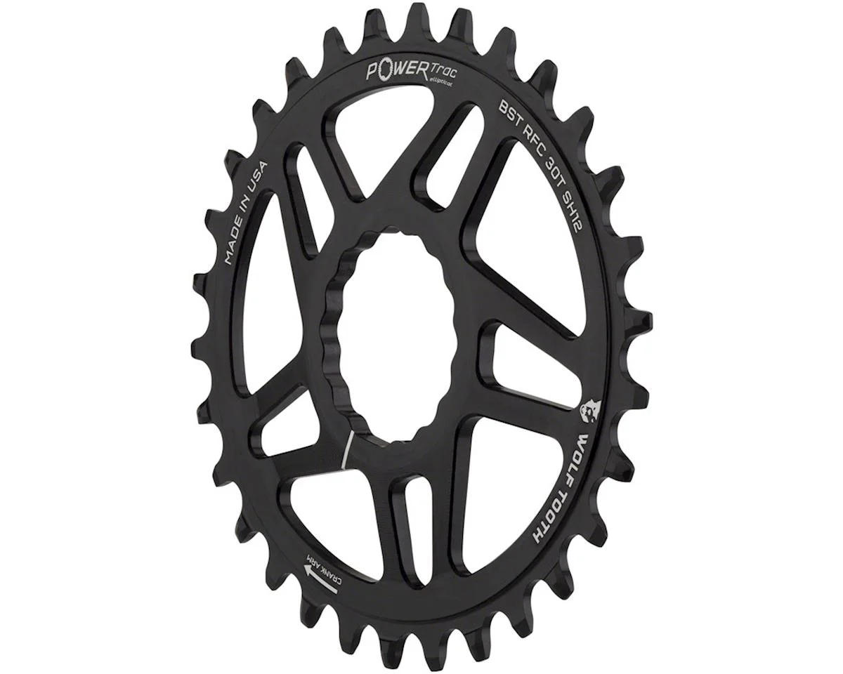 Wolf Tooth Components Elliptical Direct Mount Chainring (Black) (Drop-Stop ST) (Single) (3mm Offset/Boost) (32T) (Rac...